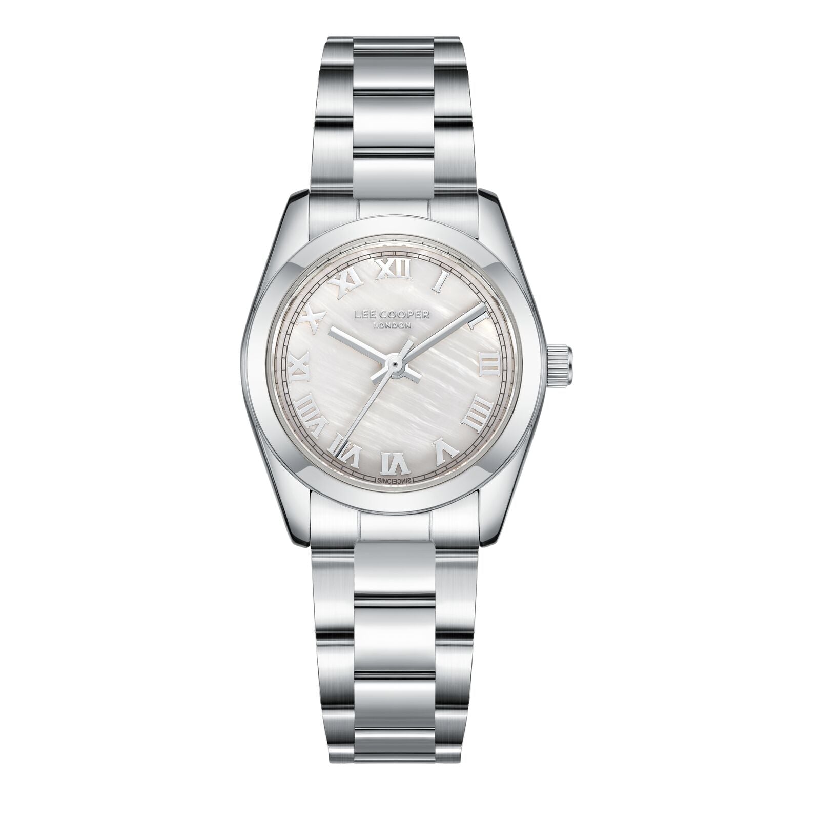Lee Cooper Women's Watch Analog Mother of Pearl Dial with Silver Gold Stainless Steel Band, LC08190.320