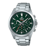 Edifice Men's Watch Analog Green Dial with Silver Stainless Steel Band,EFV-630D-3AVUDF