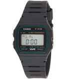 Casio, Menâ€™s Watch Vintage Collection Digital, Black Dial Black Resin Band, F-91W-3DG