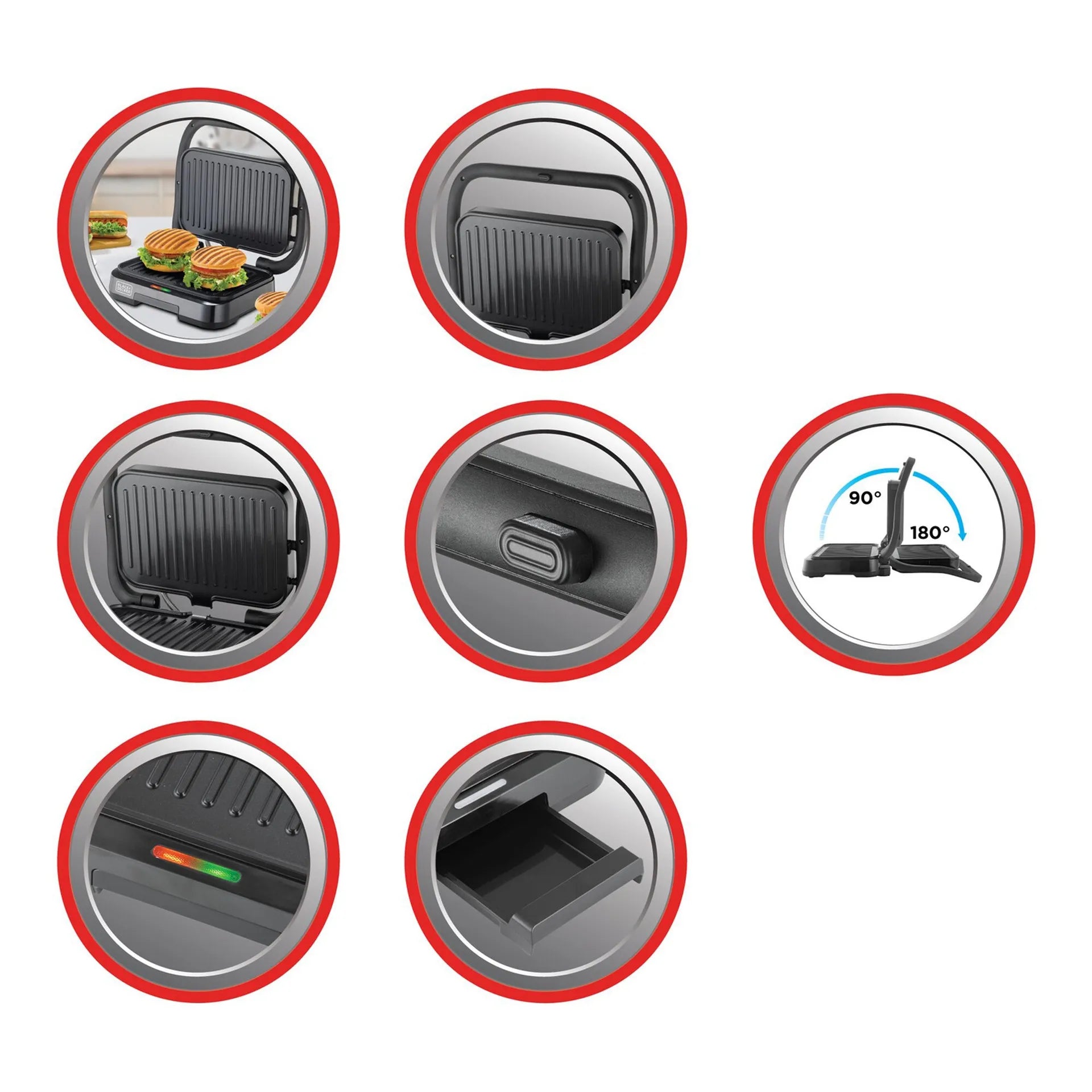 Black+Decker Panini Grill 1300W,PCG1300