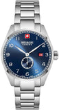 Swiss Military Hanowa Men's Analog Watch Blue Dial with Silver Stainless Steel Bracelet, SMWGH0000705