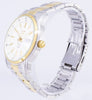 Seiko Men's Mechanical Watch Analog, White Dial Silver & Gold Stainless Band, SNKP14J
