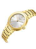 Lee Cooper Women's Analog Watch with Silver Dial and Gold Stainless Steel Band, LC08133.130