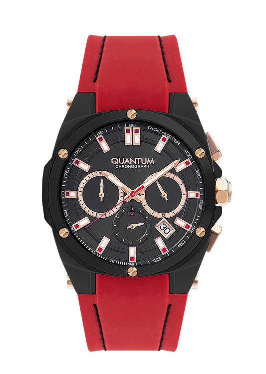 Quantum, Men's, Analog Watch, Black Dial, with Silicone Band, QU-HNG905.658