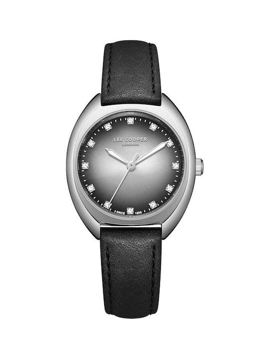 Lee Cooper Women's Watches Analog Grey Dial with Black Leather Band, LC07988.331