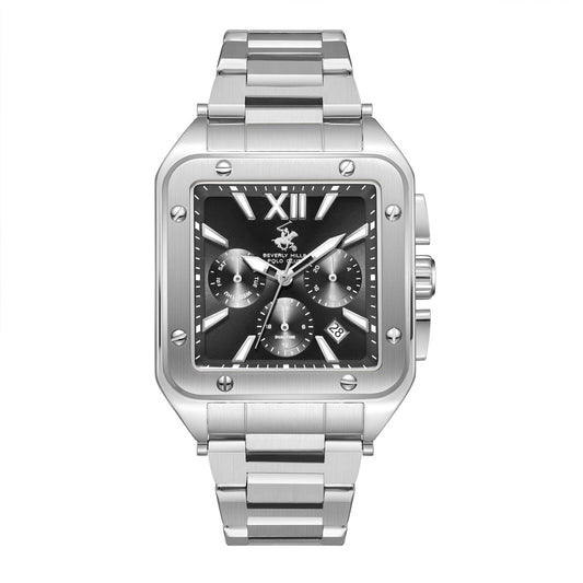 Beverly Hills Polo Club, Men's, Analog Watch, Black Dial, with Stainless Steel Band, BH-BP3685X.350