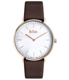 Lee Cooper Men's Watch Analog, White Dial Brown Leather Strap, LC06951.432 