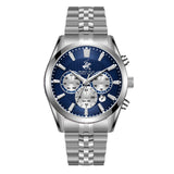 Beverly Hills Polo Club Men's Watch Analog Blue Dial with Silver Stainless Steel Band,  BP3782X.390