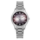 Lee Cooper Women's Watch Analog Violet Gradient Dial with Silver Stainless Steel Band, LC08079.350