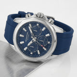 Quantum Men's Chronograph Watch Dark Blue Dial Dark Blue Silicone Band, HNG1281.399