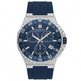 Quantum Men's Chronograph Watch Dark Blue Dial Dark Blue Silicone Band, PWG1147.390