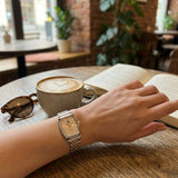 Beverly Hills Polo Club Women's Diamond Accent Analog Watch with L.R.Gold Dial and Silver and rose-gold-111 Stainless Steel Band, BP3892C.500