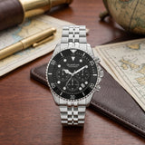 Quantum Men's Chronograph Watch Black Dial Metal Band, PWG930.350