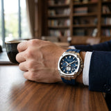 Quantum Men's Chronograph Watch Dark Blue Dial Dark Blue Silicone Band, ADG1278.397