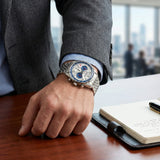 Quantum Men's Multifunction Watch Silver Dial Silver Metal Band, ADG1301.390