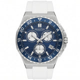 Quantum Men's Chronograph Watch Dark Blue Dial White Silicone Band, PWG1147.393