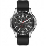 Quantum Men's Chronograph Watch Black Dial Black Silicone Band, HNG1282.351