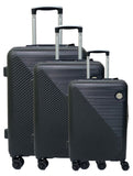 Globetrotter Texas 55cm, 66cm, 76cm 8 Wheel 3pcs Hard Trolley Set Black, TEXASBLK3PCS