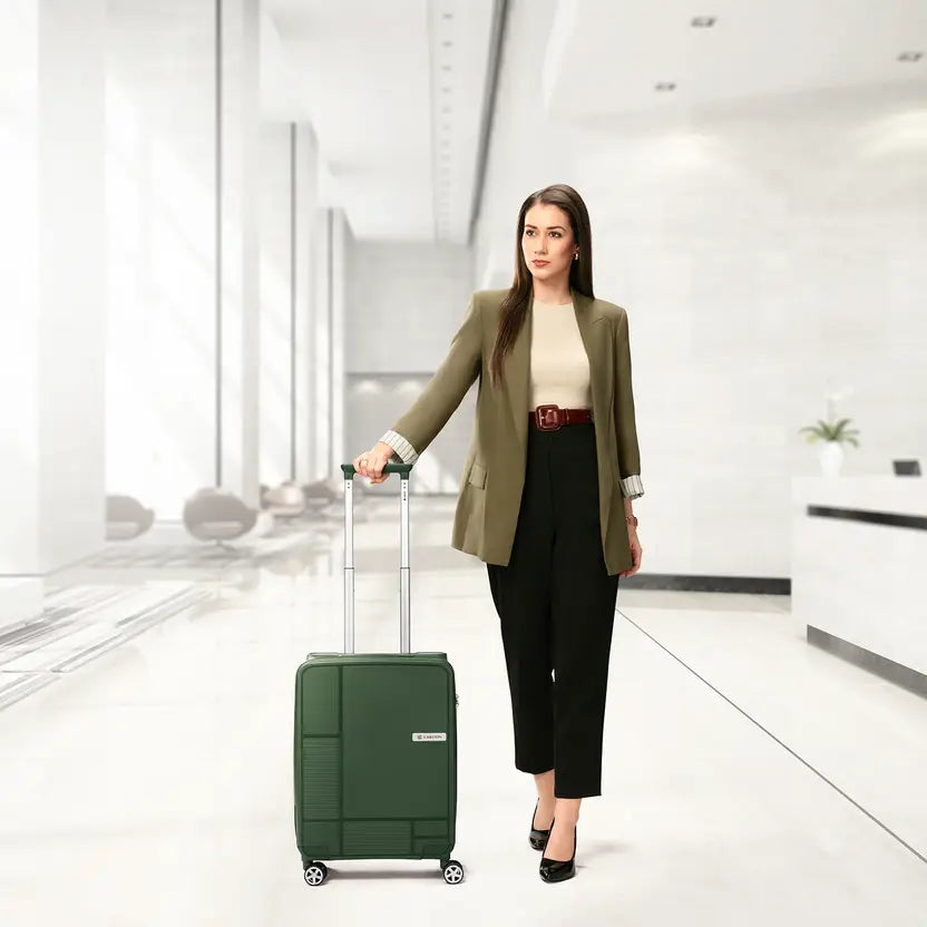 Carlton Globetrotter 79cm 360° 8 Wheel Hard Top Trolley-Green, GLOBETROTTERT79GRN