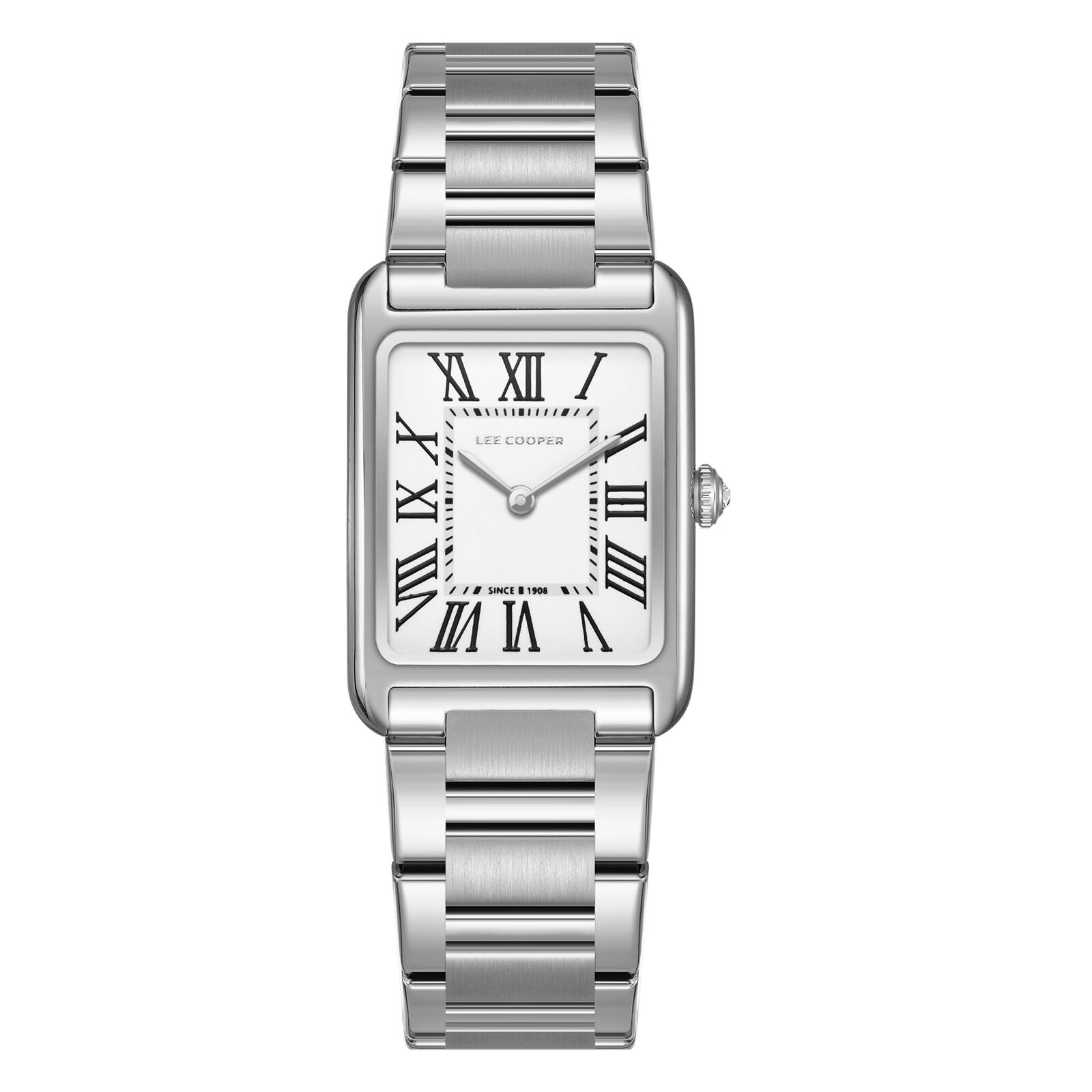 Lee Cooper Women's Watch Analog White Dial with Silver Stainless Steel Band, LC08083.330