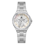 Beverly Hills Polo Club Women's Watch Analog Mother of Pearl Dial with Silver Stainless Steel Band,  BP3762C.320