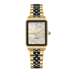 Beverly Hills Polo Club Women's Watch Analog Mother of Pearl Dial With Gold/Black Stainless Steel Band, BP3645X.271