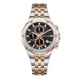 Lee Cooper Men's Watch Analog Black Dial with Two-Toned Stainless Steel Band, LC08104.550