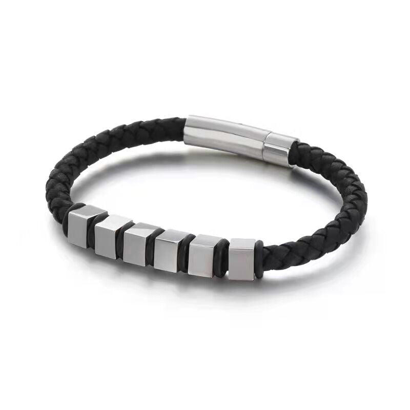 Lee Cooper Men's Bracelet - Silver/Black