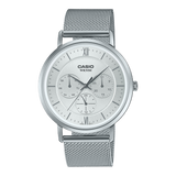 Casio,Men's Watch Analog, Silver Dial Silver Stainless Steel Mesh Band, MTP-B300M-7AVDF