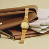 Casio Vintage Unisex Watch Analog-Digital Golden Dial With Golden Stainless Steel Band,AQ-240EG-9ADF