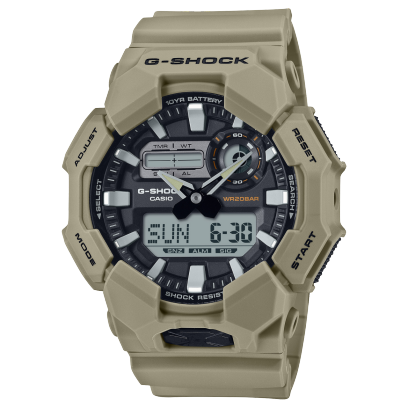 G-Shock Men's Watch Analog-Digital Dial with Beige Resin Band, GA-010-5ADR