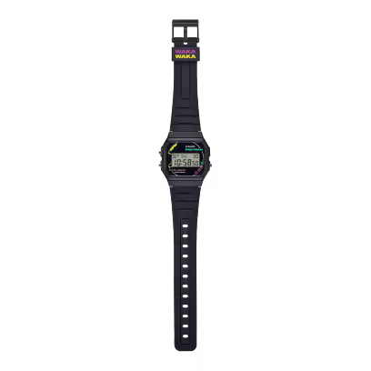 Casio Vintage Pac-Man Collection Unisex Watch Digital Dial with Black Resin Band, F-91WPC-1ADR