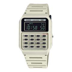 Casio Calculator Unisex Watch Digital Dial with Beige Resin Strap, CA-53WB-8BDF