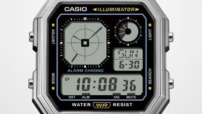 Casio Men's Watch Digital Dial Silver Dial with Silver Stainless Steel Band, A130WE-1ADF