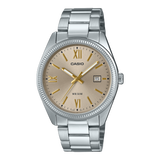 Casio Men's Watch Analog Beige Dial With Silver Stainless Steel Band, MTP-1302DD-9AVDF