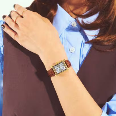 Casio Women's Watch Analog Silver Dial with Brown Leather Strap,  LTP-1234GLL-7ADF