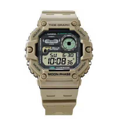 Casio Men's Watch Digital Dial with Brown Resin Band, WS-1700H-5AVDF