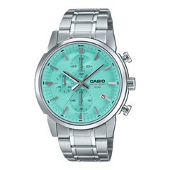 Casio Men's Watch Analog Tiffany Blue Dial With Silver Stainless Steel Band, MTP-E510D-2AVDF