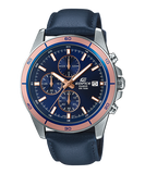 Edifice Men's Watch Standard Chronograph, Blue Dial Blue Leather Band, EFR-526L-2AVUDF