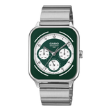 Casio Men's Analog Watch Green Dial with Stainless Steel Strap,-MTP-M307D-3BVDF