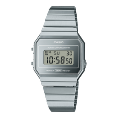 Casio Vintage Unisex Watch Digital Dial with Silver Stainless Steel Band, A700WEV-7ADF