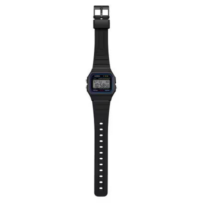 Casio Men's Watch Vintage Collection Digital, Black Dial Black Resin Strap, F-91W-1DG