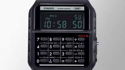 Casio Calculator Unisex Watch Digital Dial with Black Resin Strap, CA-53WB-1BDF