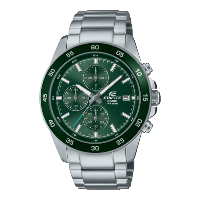Edifice men analog watch, green dial with date display with green dial and stainless steel strap, model GS-EFR-526D-3AVUDF, Bahrain