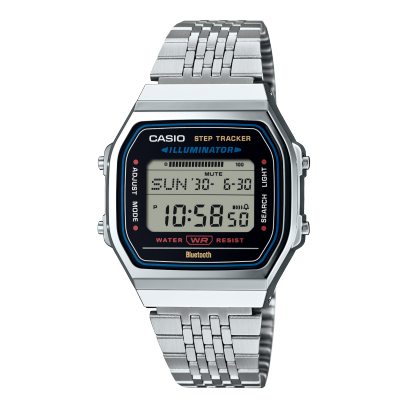 Casio Vintage Men's Bluetooth Watch Digital Dial with Silver Stainless Steel Band, ABL-100WE-1ADF