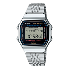 Casio Vintage Men's Bluetooth Watch Digital Dial with Silver Stainless Steel Band, ABL-100WE-1ADF