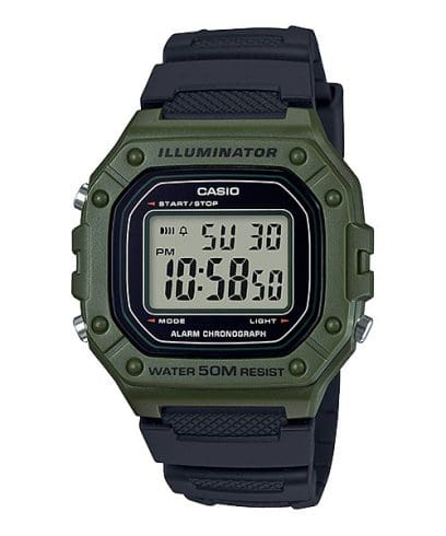 Casio men analog watch, green dial with comfortable strap, model CS-W-218H-3AVDF, Bahrain