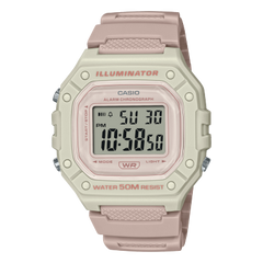 Casio, Men’s Watch Digital, White Dial Pink Resin Band, W-218HC-4A2VDF