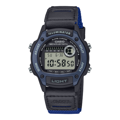Casio men analog watch, black-111 dial with black  leather and cloth band, model CS-W-220HF-2AVDF, Bahrain