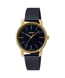 Casio, Womenâ€™s Watch Analog, Black Dial Black Stainless Steel Band, LTP-E412MGB-1AD